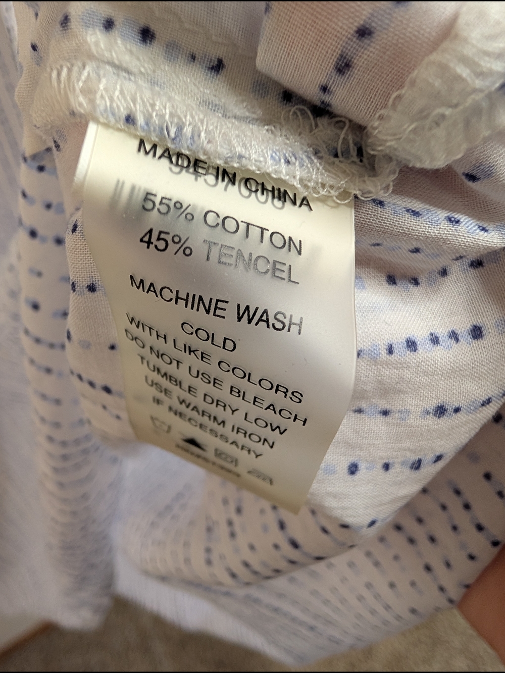 NWT Two by Vince Camuto 3X Blue White Stripe Blouse Cotton Tencel - Picture 7 of 7